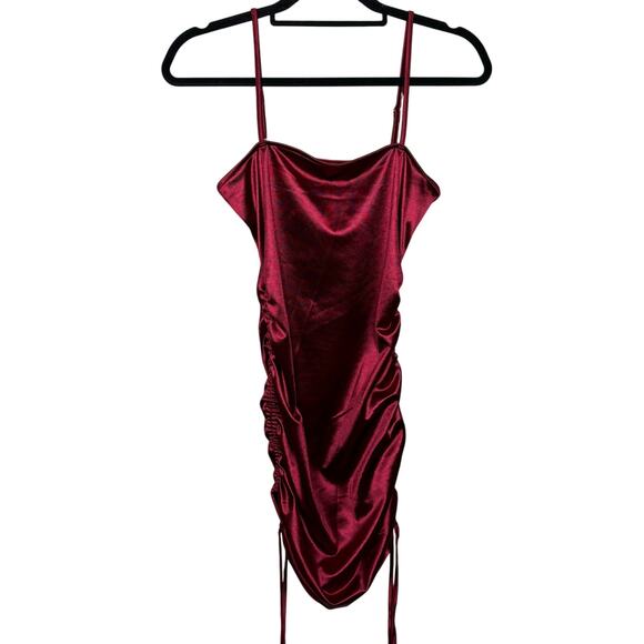 Zaful Burgundy Red Sexy Date Night Rouched Mini Dress Women's Size 6 - Picture 1 of 5